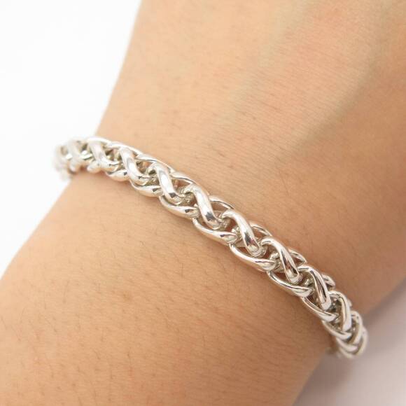 925 Sterling Silver Vintage ESPO Fancy Link Bracelet 7" - Picture 1 of 6